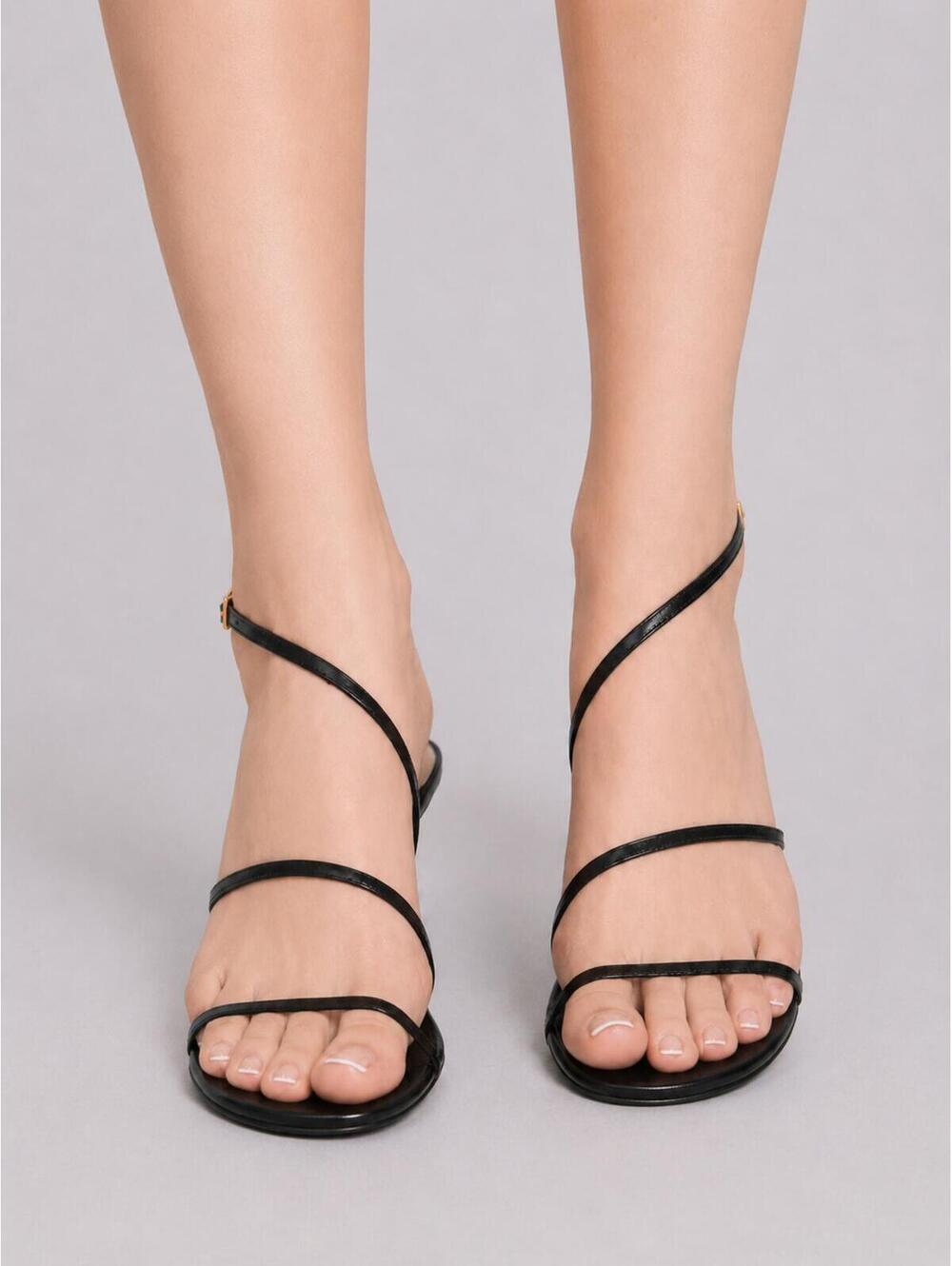 KHAITE Loop Kitten Heel Strappy Sandal Black Leather EU 39.5 US 9.5 | NIB - Picture 2 of 9